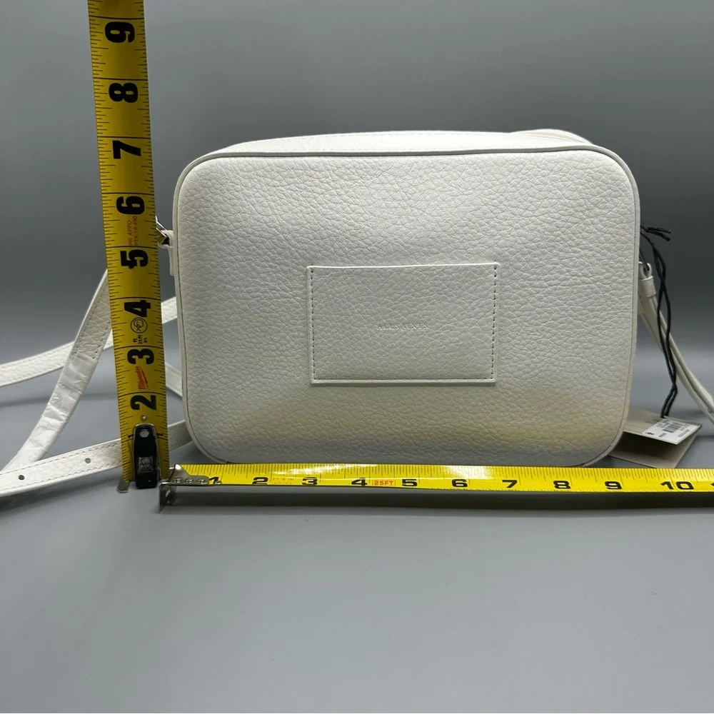 AllSaints Leather White Camera Crossbody Bag